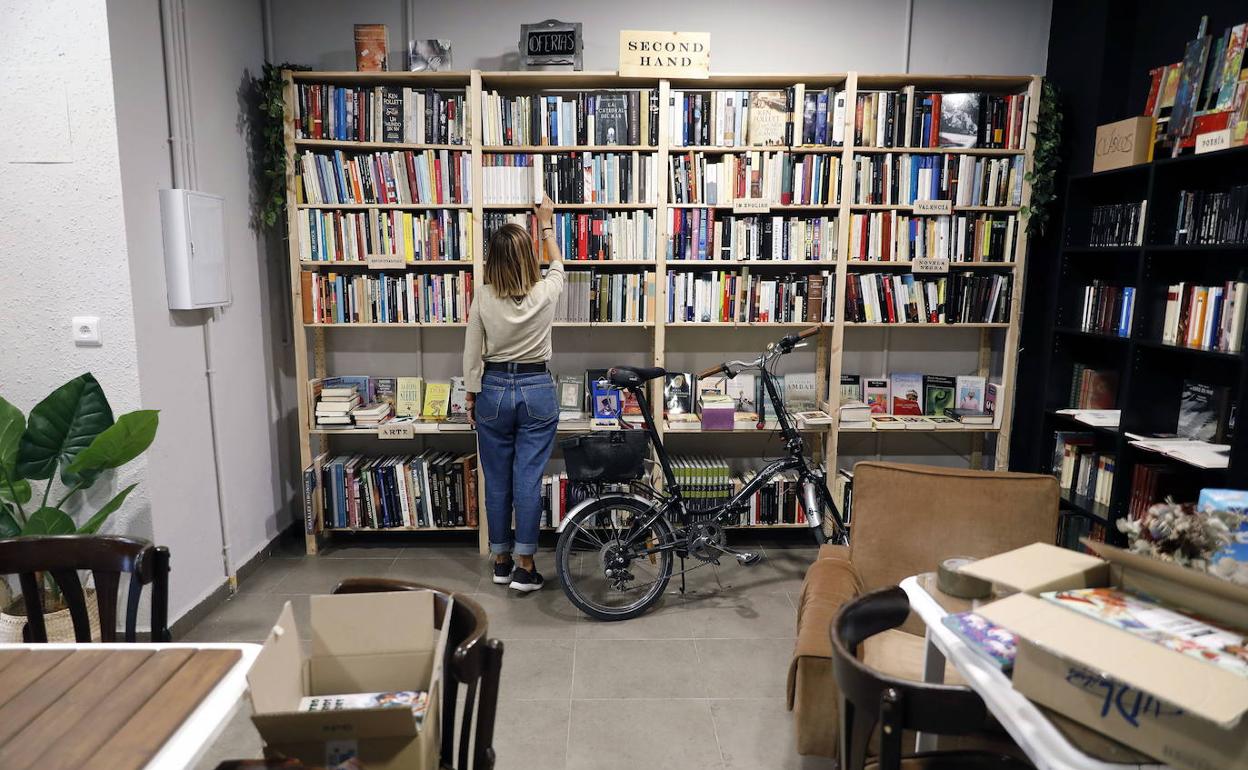 Una librería de Valencia. 