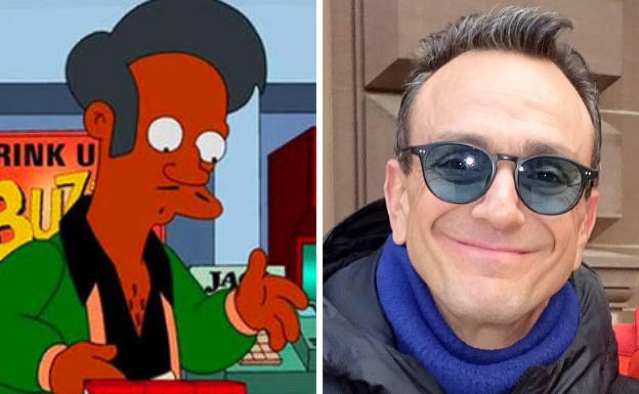 Hank Azaria (derecha) daba voz a Apu en la versión original de 'Los Simpson'.