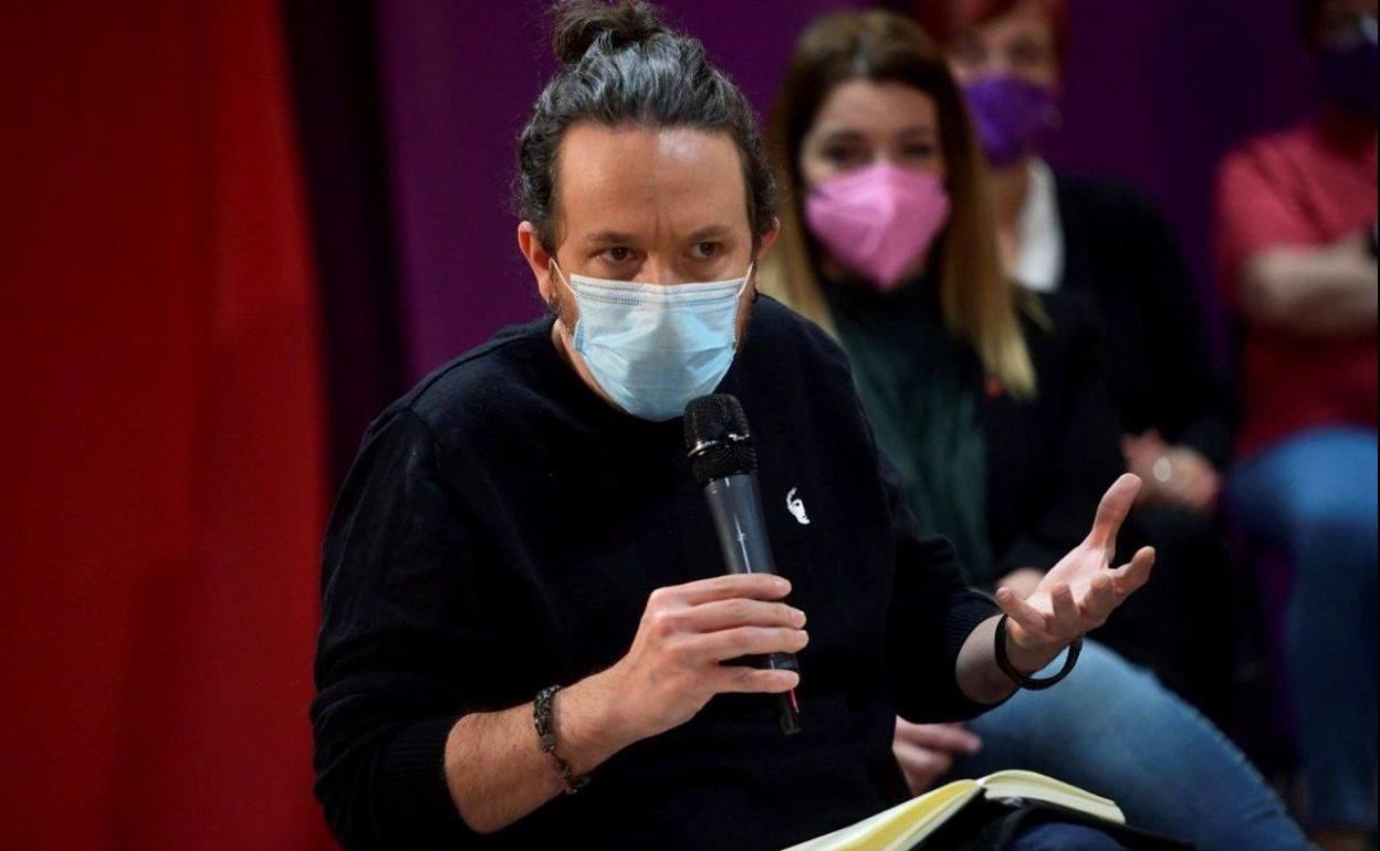 Pablo Iglesias, durante un acto de la campaña electoral madrileña.