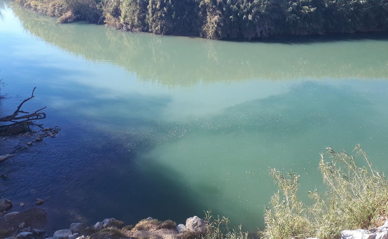 Mancha en el agua en el Júcar enero de este año.