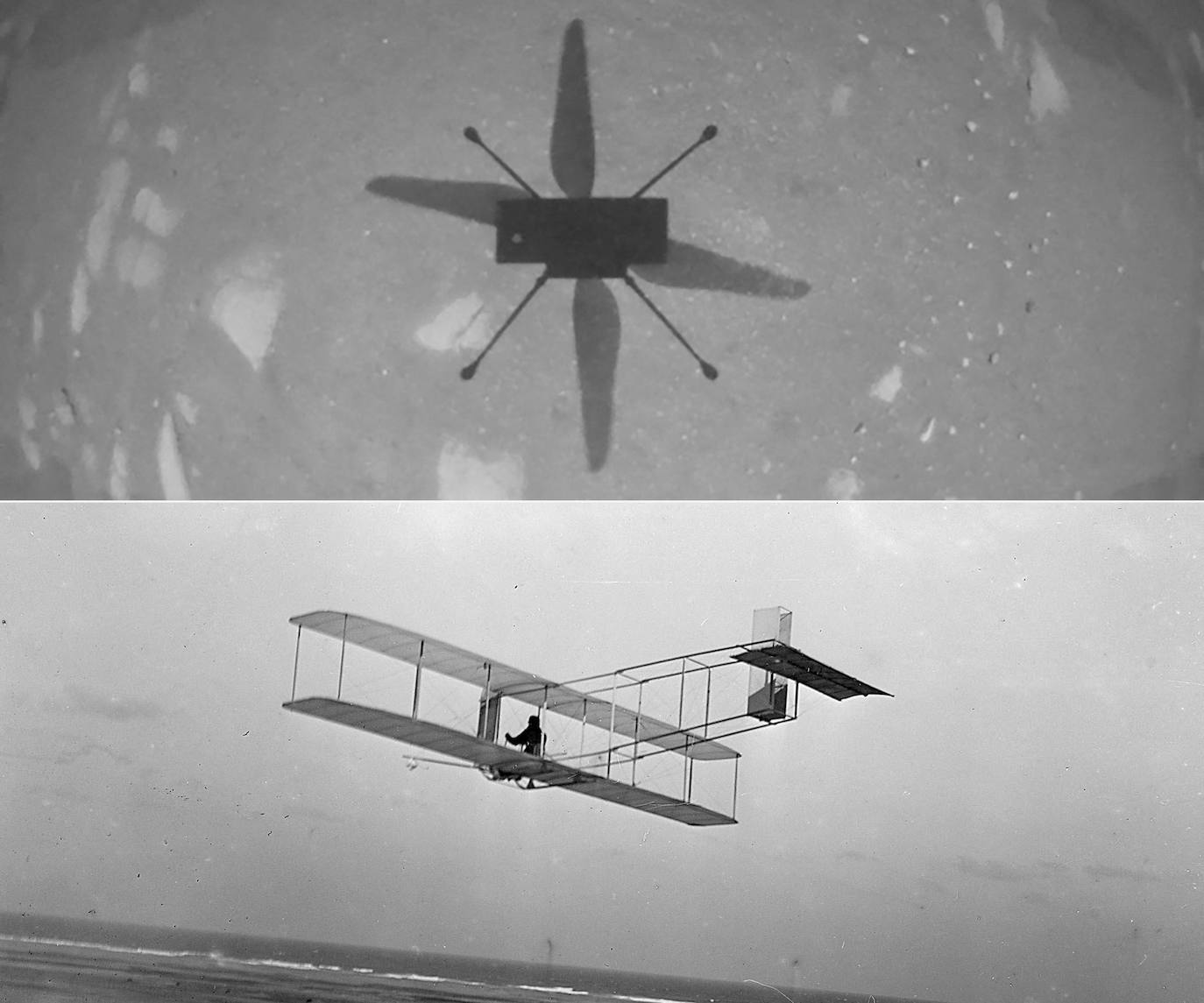 Las imágenes históricas del primer vuelo marciano