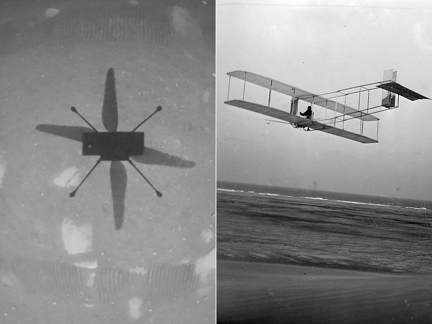 Las imágenes históricas del primer vuelo marciano