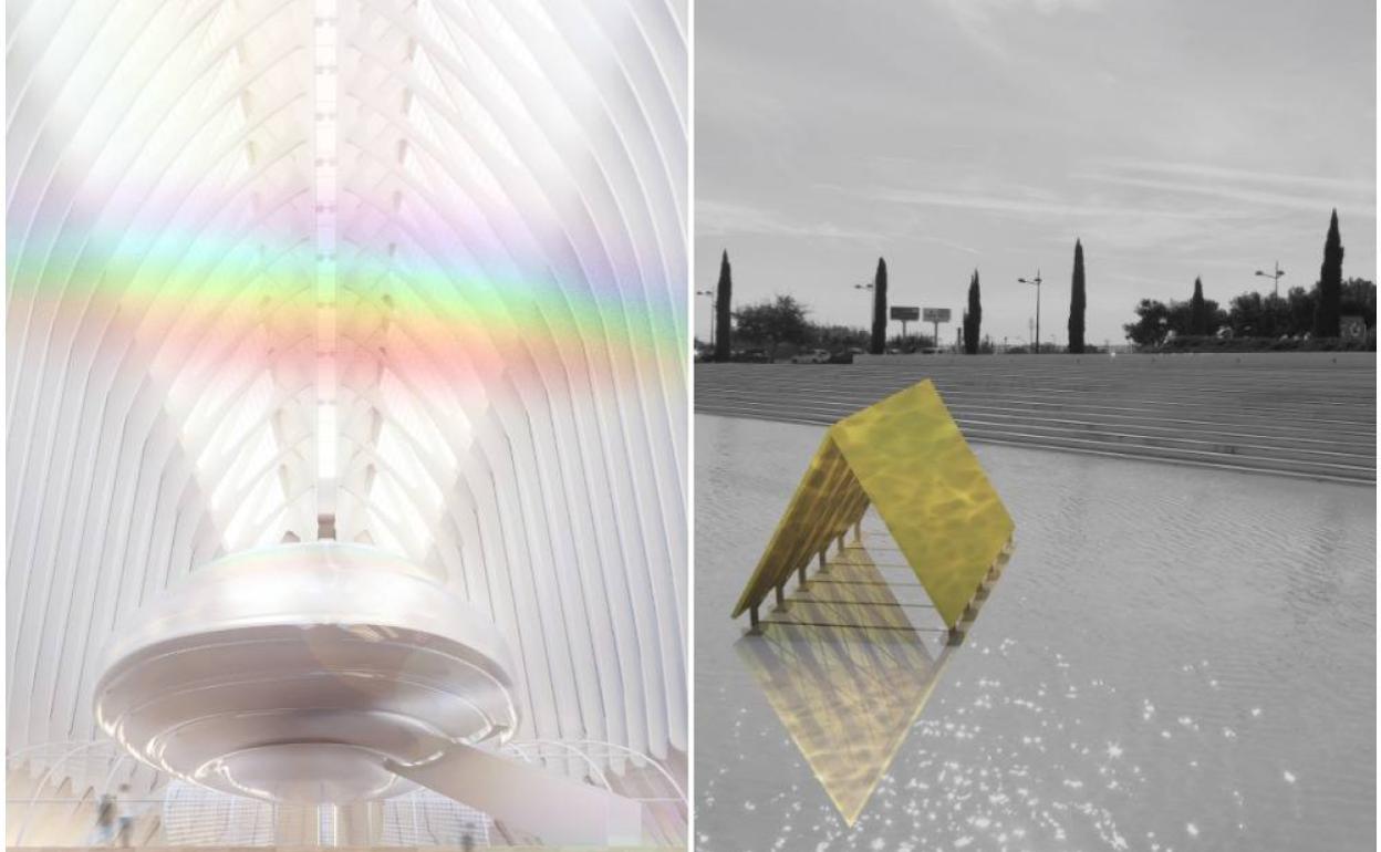 Izquierda, 'Arc al cel', de Inma Femenía. A la derecha, 'Palafit', de Anna Talens. 