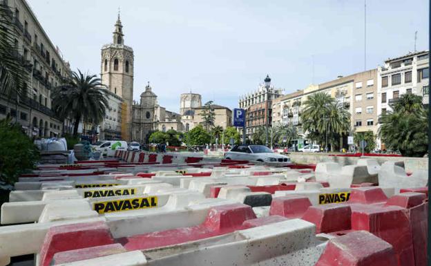 Todas las calles cortadas desde este lunes en el centro de Valencia por las obras de peatonalización