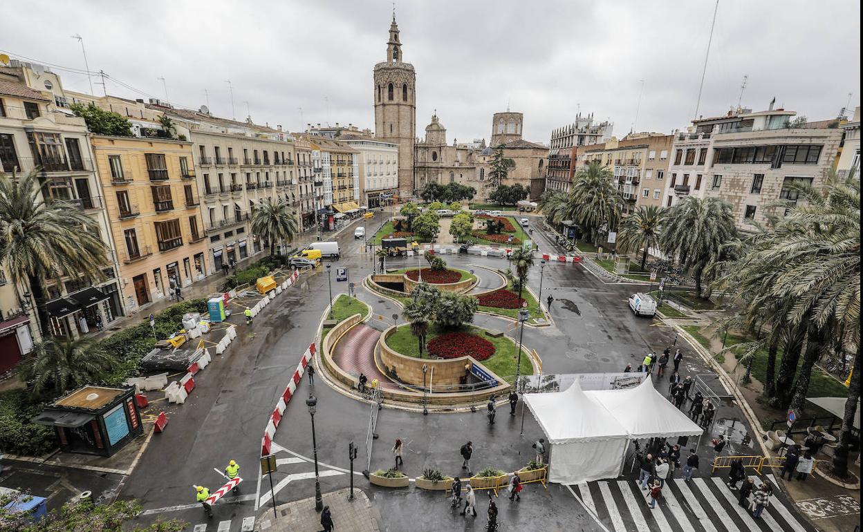 Una vista de la plaza este msimo lunes. 