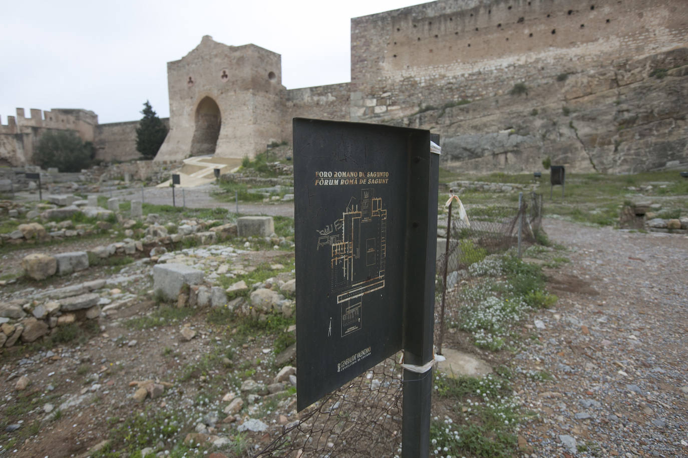 Estado del Castillo de Sagunto en abril de 2021. 