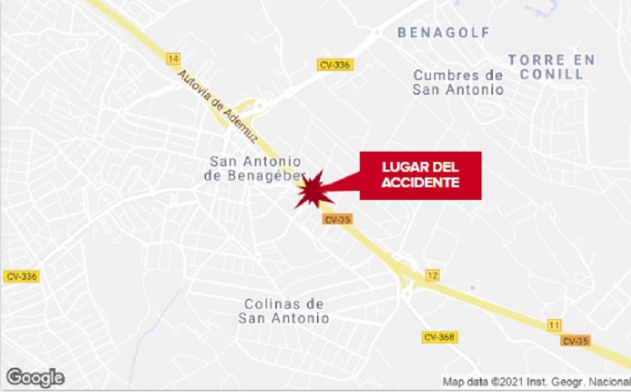 Lugar en el que se ha producido el accidente