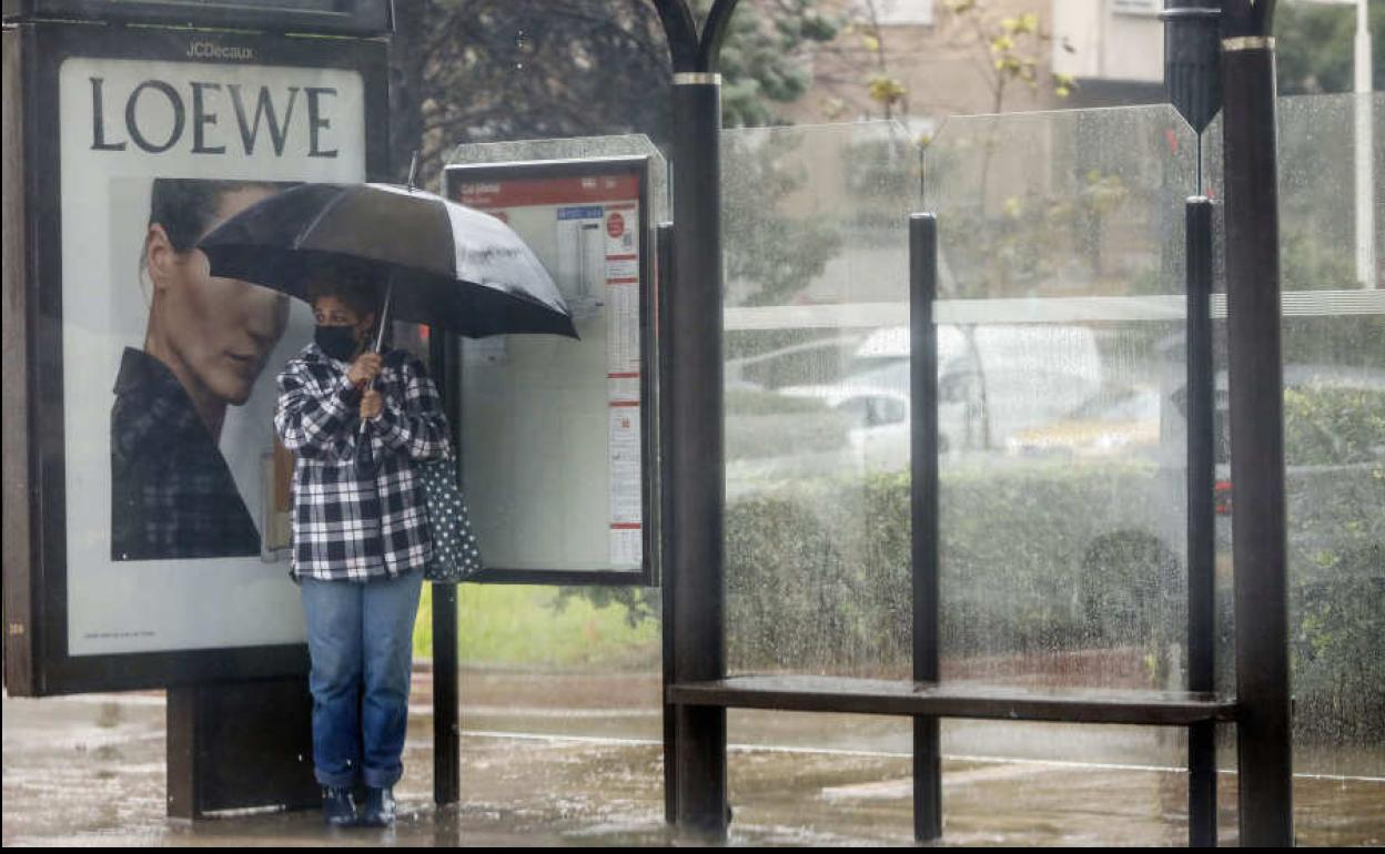 Lluvia en la ciudad de Valencia.