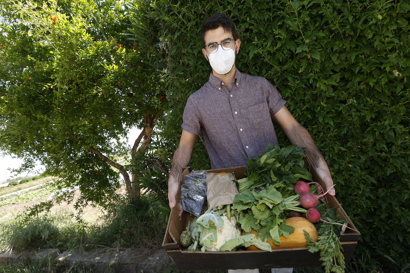 Joan, agricultor de l'Horta Nord explota, comercialmente, con métodos ecológicos y biológicos sus campos repartidos por los municipios de Foios y Barri Roca.