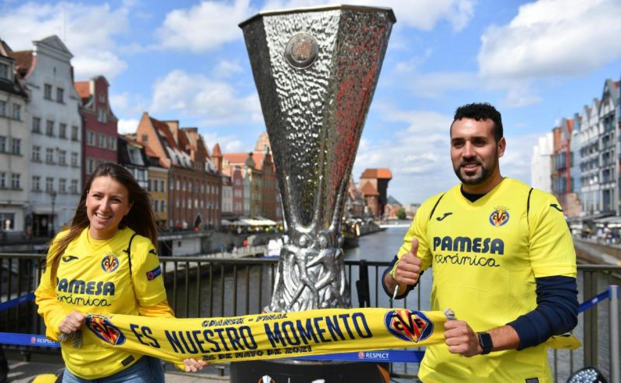 Seguidores del Villarreal en Gdansk. 