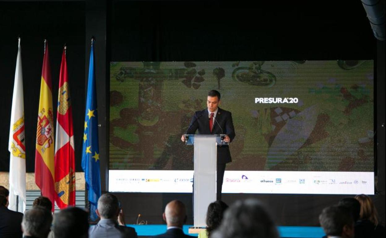 El presidente del Gobierno, Pedro Sánchez, interviene en la inauguración de la IV Feria Nacional para la Repoblación de la España Rural .