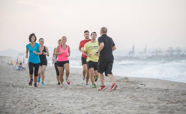 Entrenamiento en la playa.