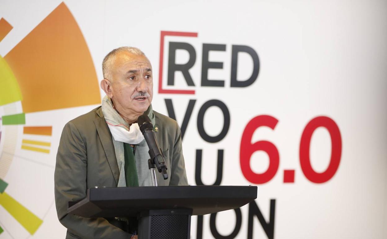 Pepe Álvarez, secretario general de UGT, en el congreso de Valencia. 