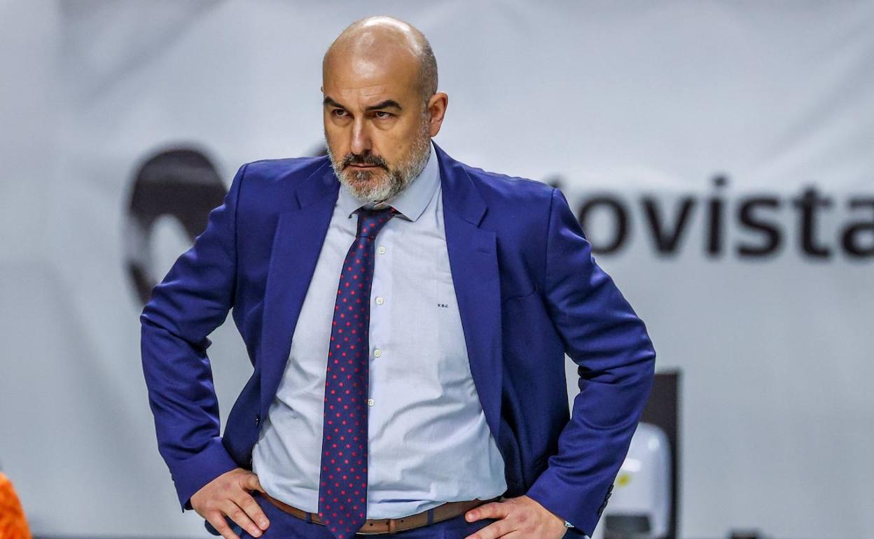 Jaume Ponsarnau, durante el tercer partido de la semifinal contra el Real Madrid. 