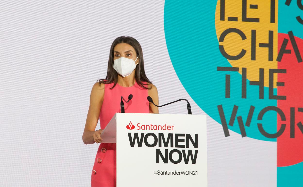 Doña Letizia, durante el discurso de clausura de Santander WomenNow. 