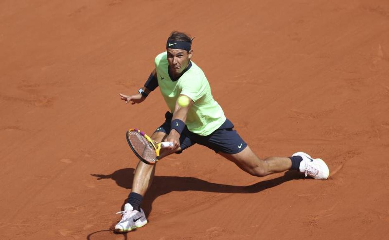 Nadal, en un partido de Roland Garros en 2021. 