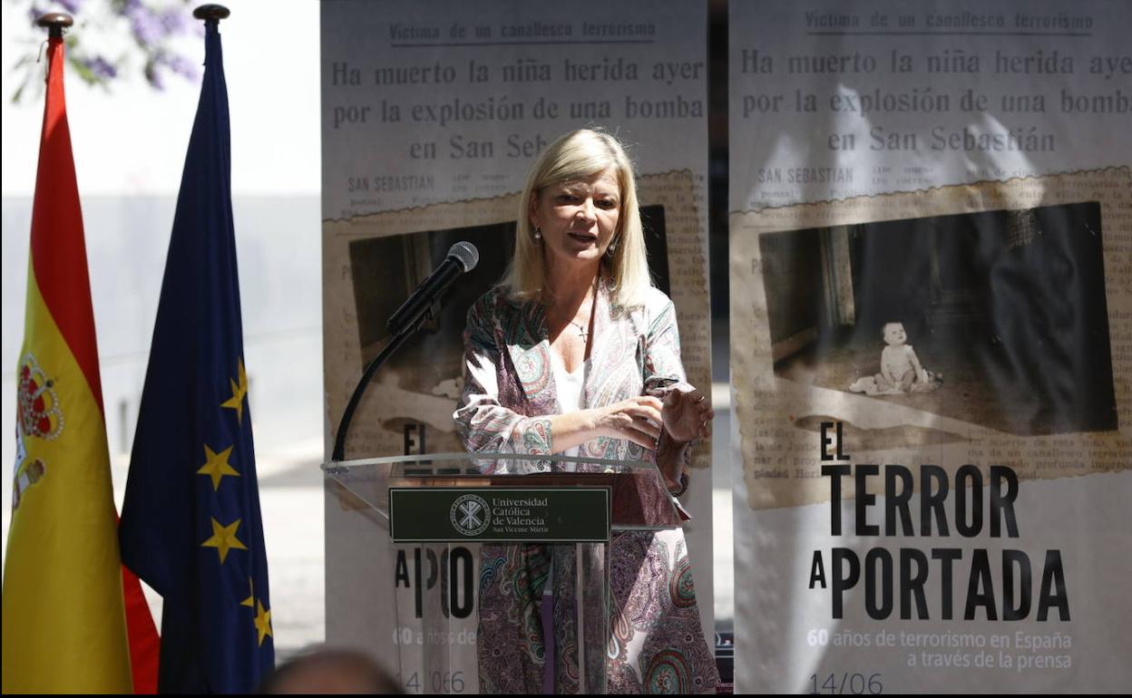 Gabriela Bravo, en la inauguración de la exposición.