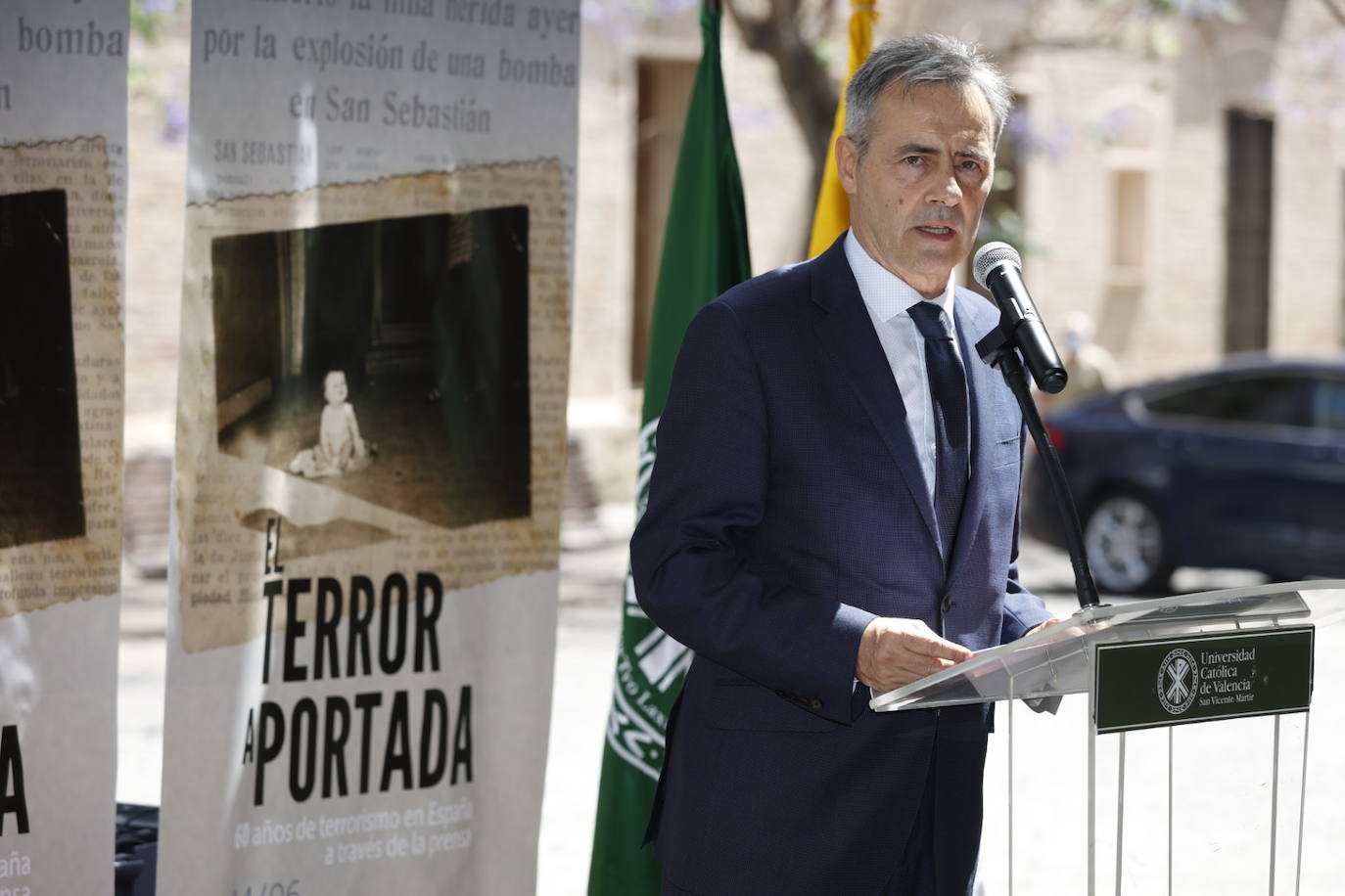 Valencia es ya sede para el recuerdo de 60 años de azote del terrorismo en toda España a través de la mirada de la prensa. La muestra se puede visitar en la sede de San Carlos de la Universidad Católica de Valencia.