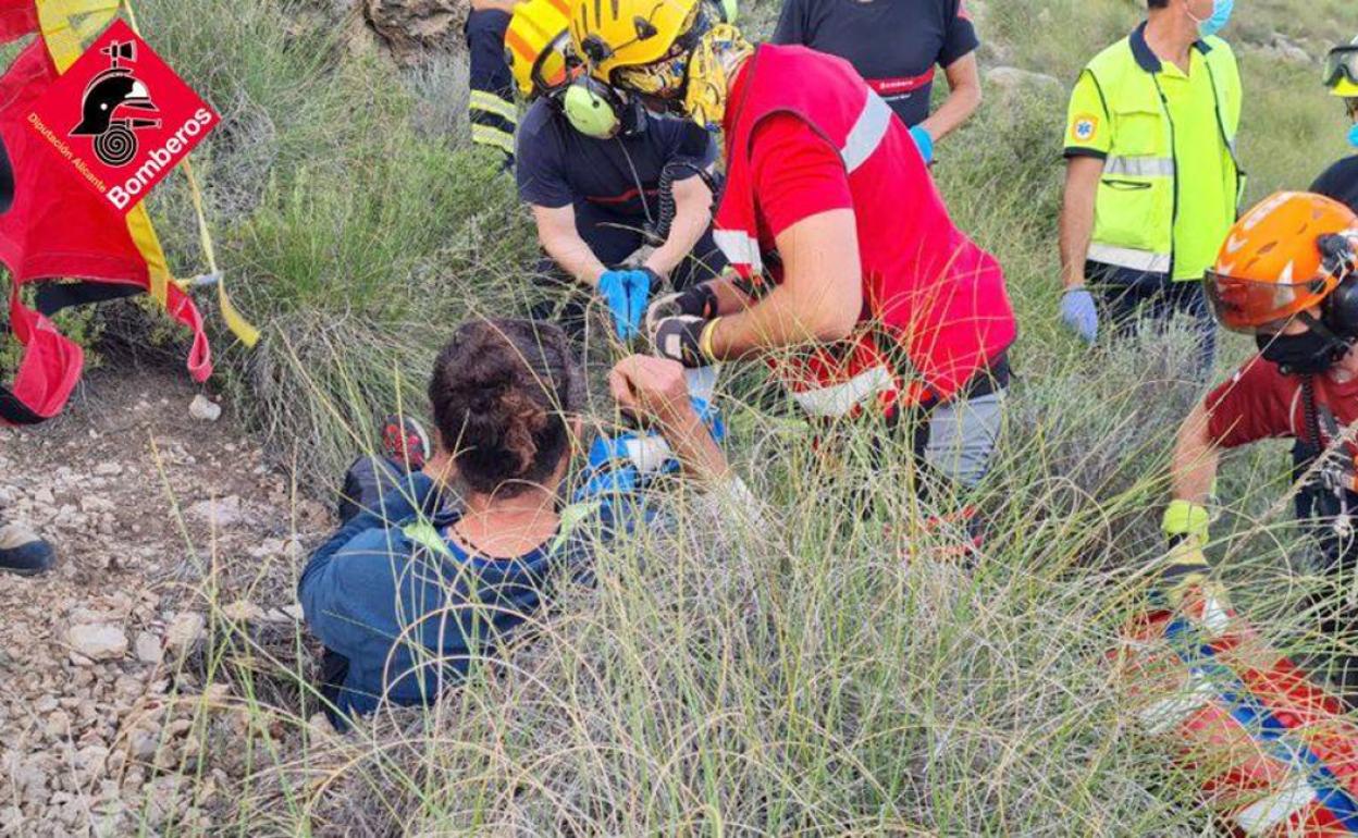 Imagen del rescate por parte del Consorcio Provincial de Bomberos. 