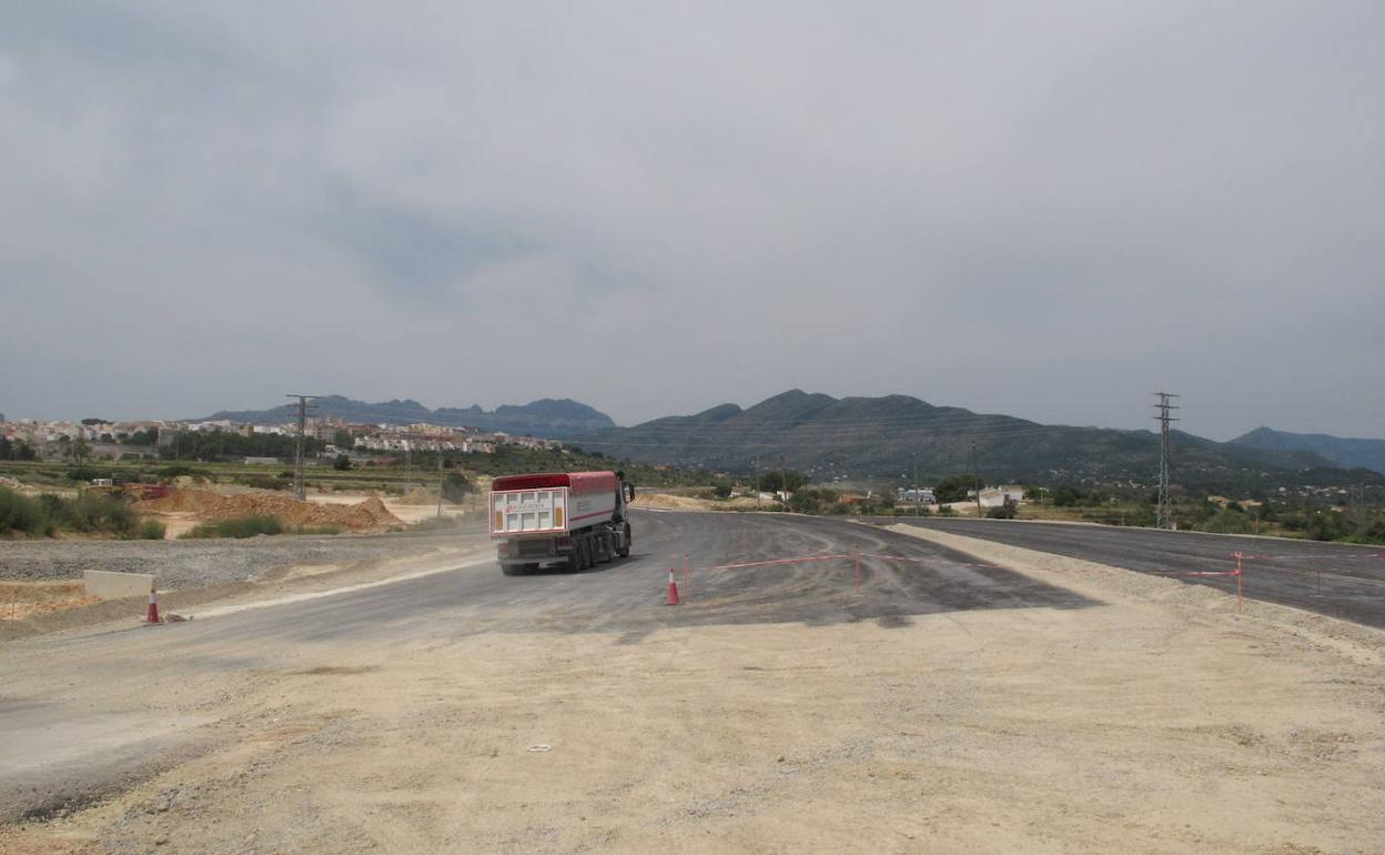 Los trabajos de la variante de Benissa, junto al acceso a la autopista. 