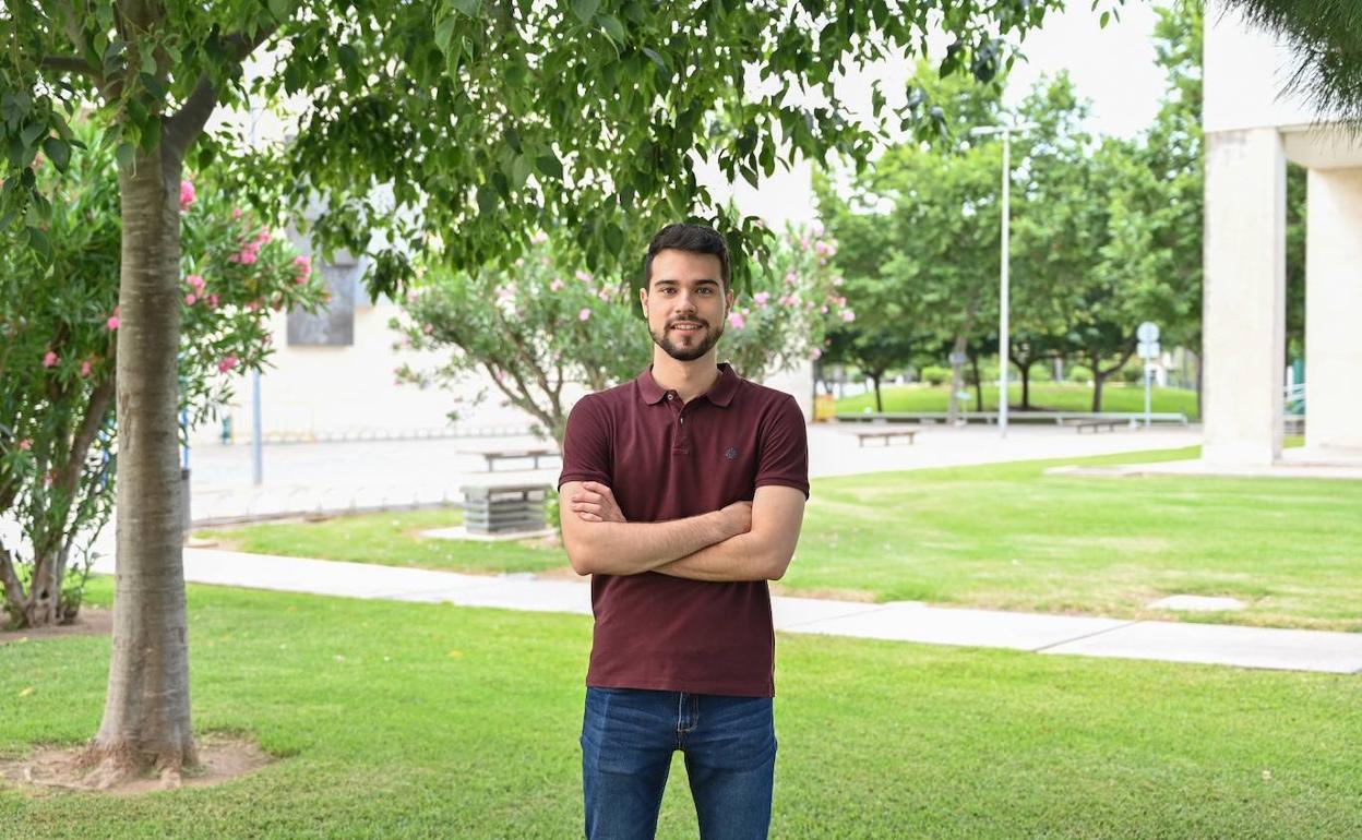 El joven dianense Ignacio Sevilla en la Universitat Politècnica de Valencia. 