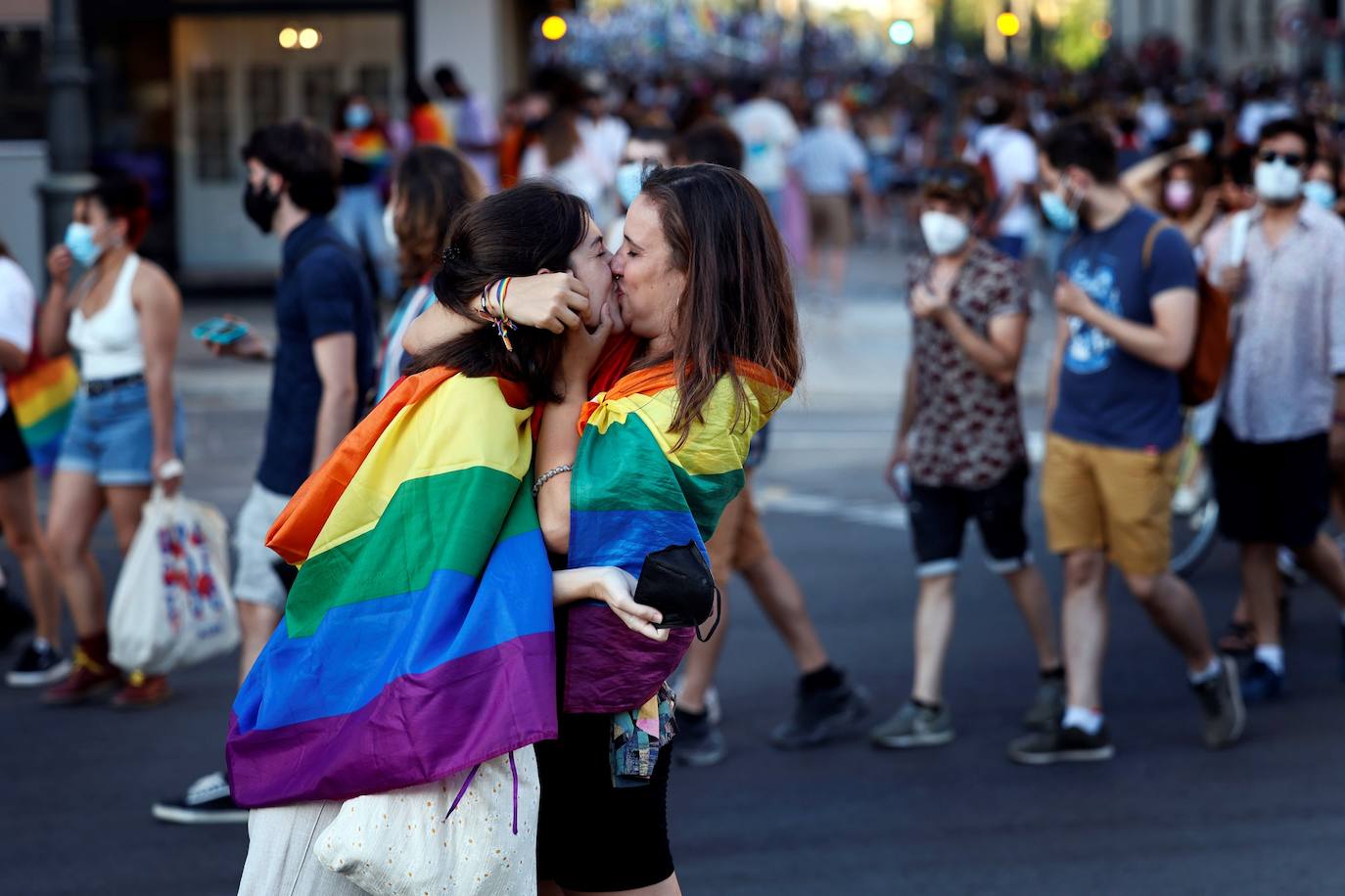 Marcha del Día de Orgullo 2021 en Valencia. 