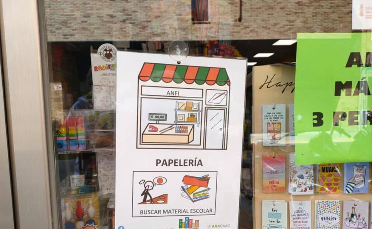 Uno de los pictogramas colocados en un establecimiento de la Vila Joiosa.