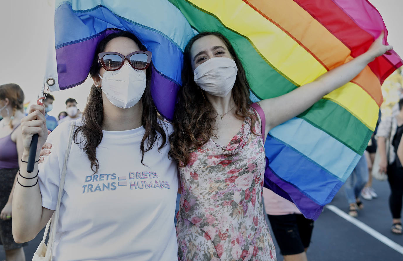 Marcha del Día de Orgullo 2021 en Valencia. 