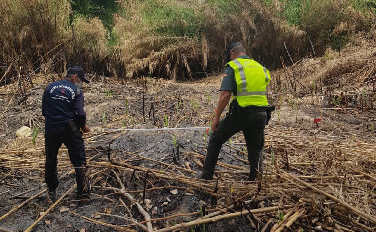 Imagen de uno de los incendios de la localidad del Genovés. 