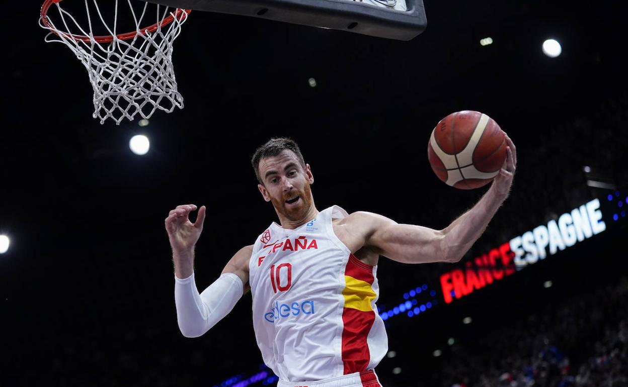 Claver, durante el partido en Francia de la preparación para los Juegos. 