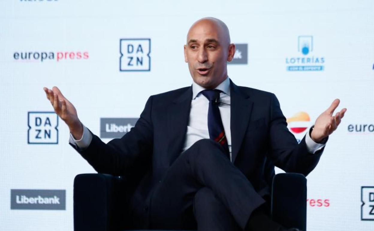 Luis Rubiales, durante el evento en el que propone reformular LaLiga 