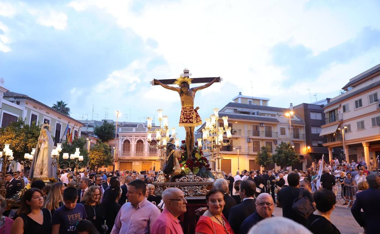 La procesión del Cristo en las fiestas mayores de 2019. 