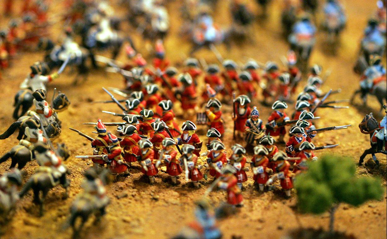 Escenificación de una batalla en el Museo L'iber. 