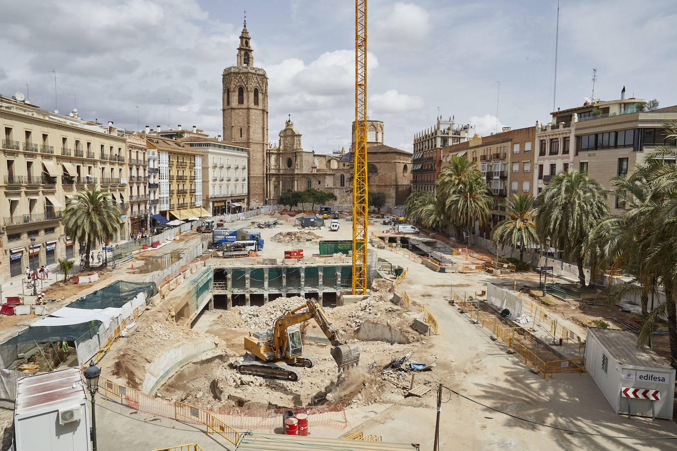 Fotos: Así van las obras de la plaza de la Reina de Valencia