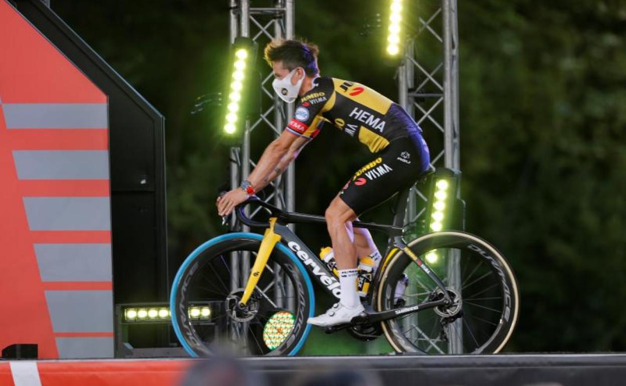 Primoz Roglic, durante la presentación de la Vuelta a España. 