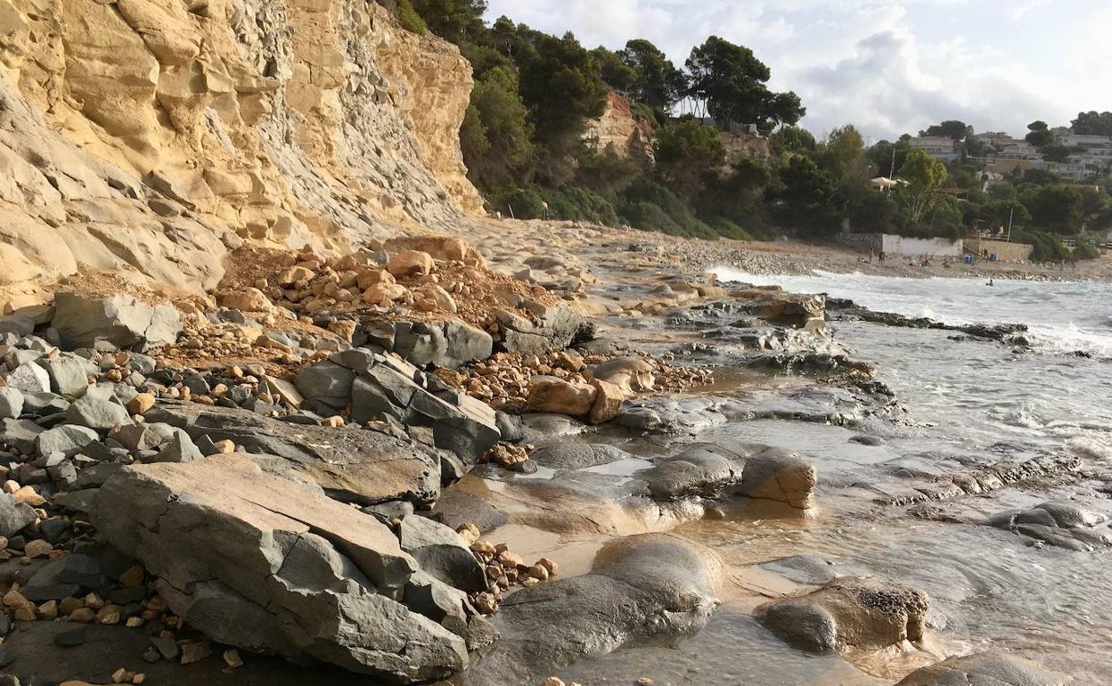 La zona de la cala Baladrar donde se han producido los nuevos desprendimientos. 