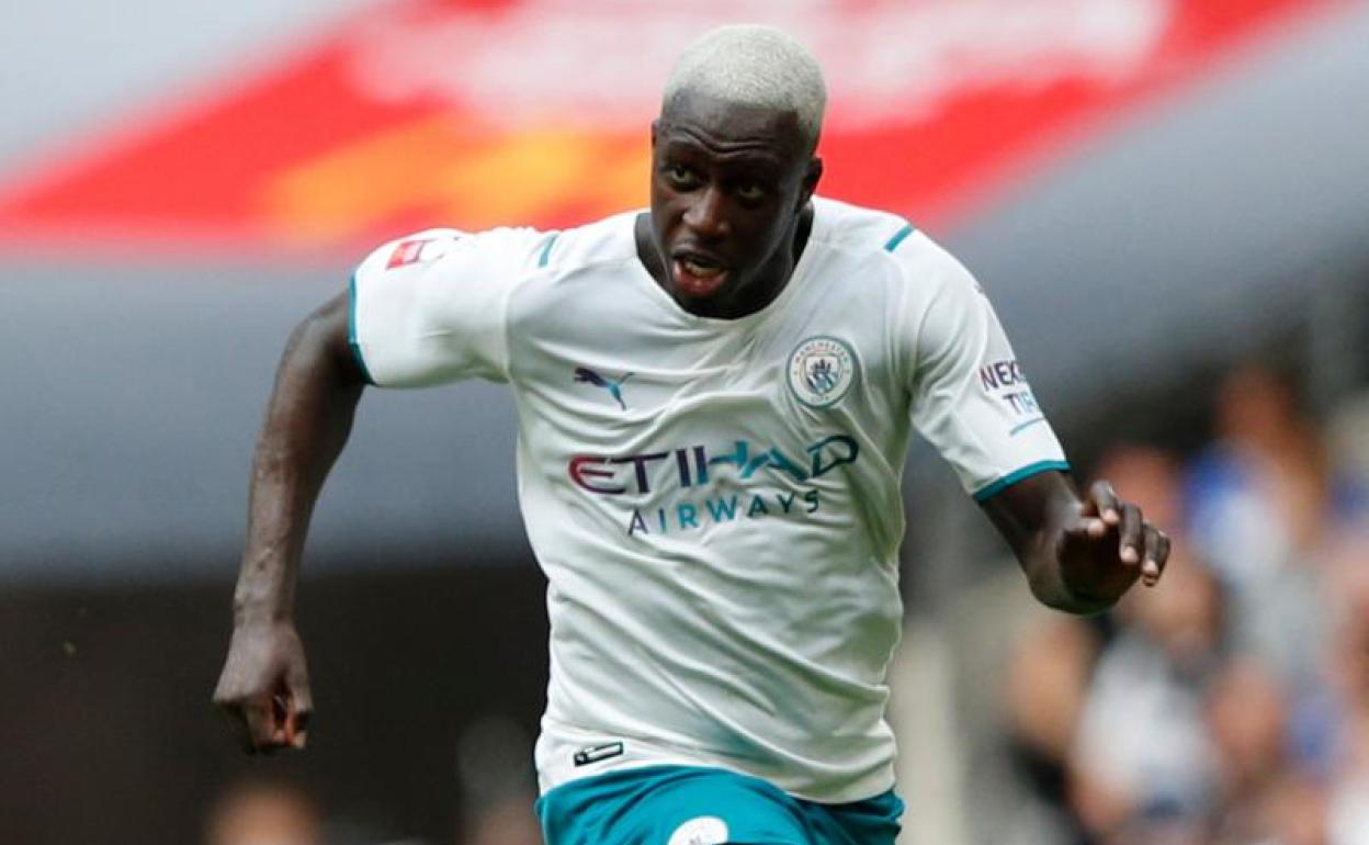 Benjamin Mendy, durante un partido con el Manchester City.