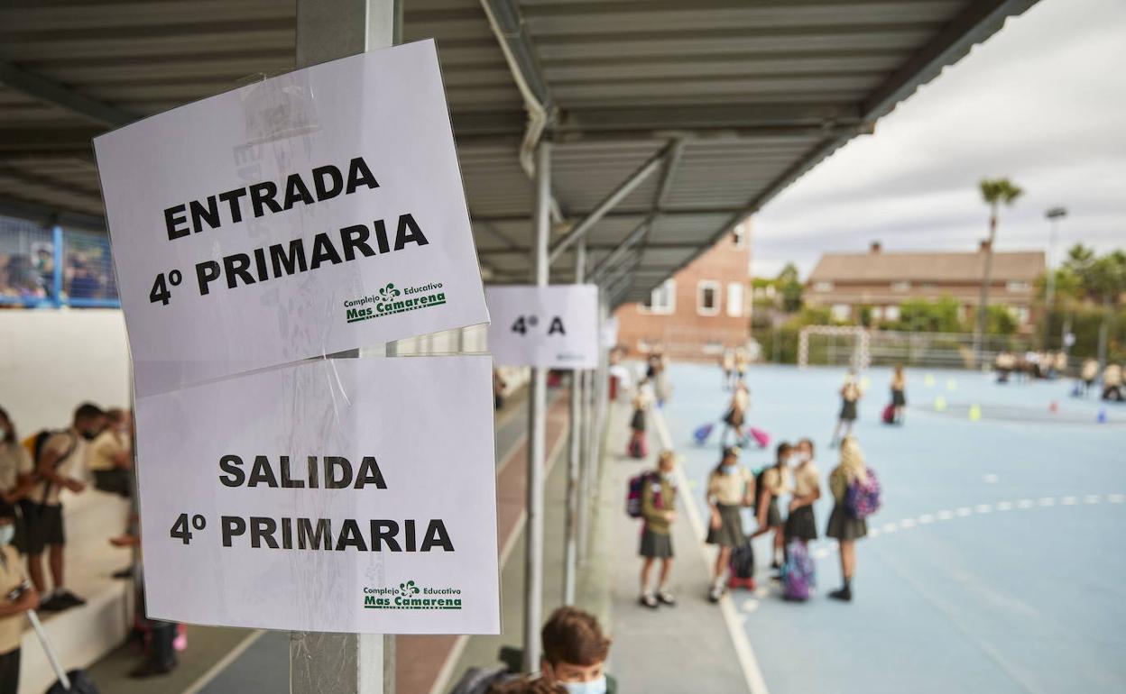 Primer día de clase en el colegio Mas Camarena, el curso pasado. 