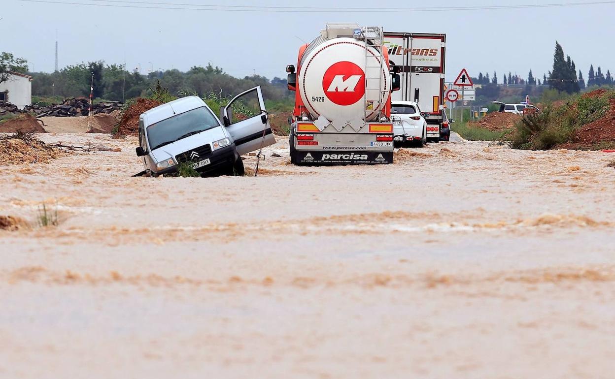Inundaciones en Castellón este miércoles.
