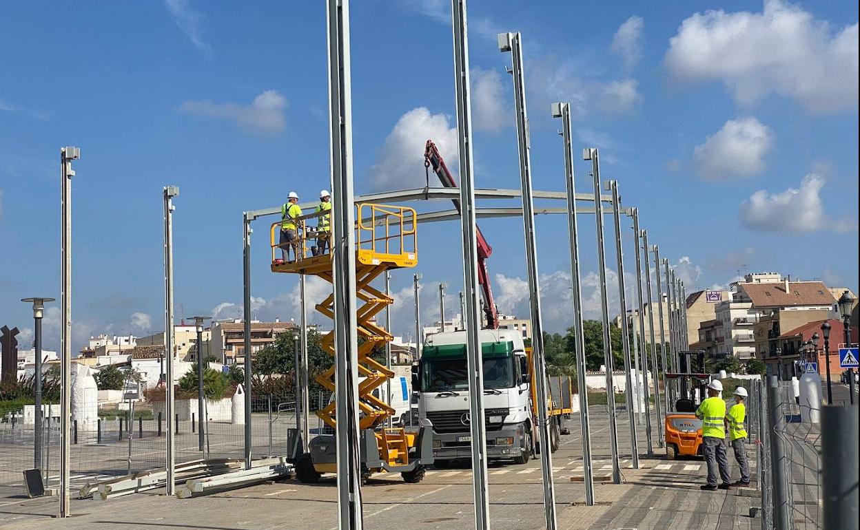 El montaje cohetódromo de Paterna. 