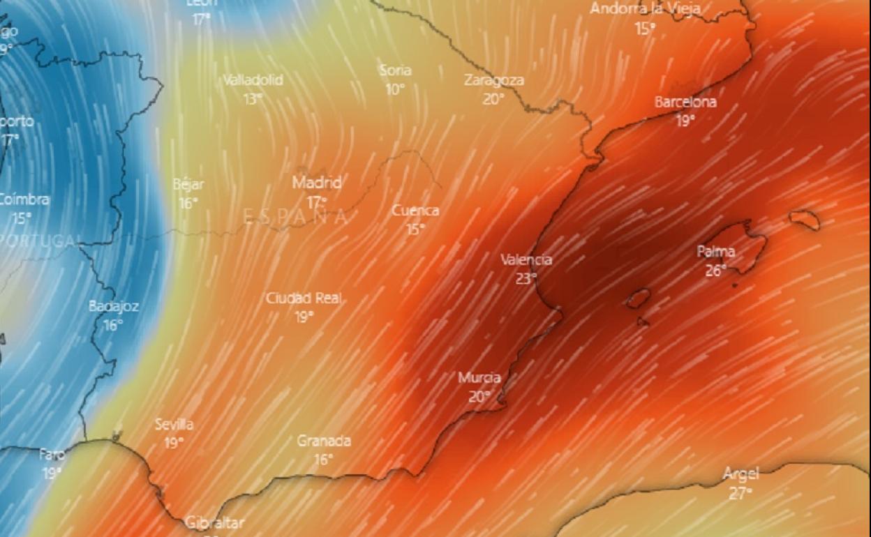 Nube de dióxido de azufre sobre la Comunitat.