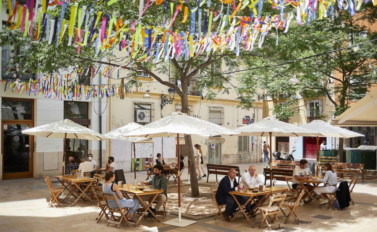 Terraza de un establecimiento en Valencia. 