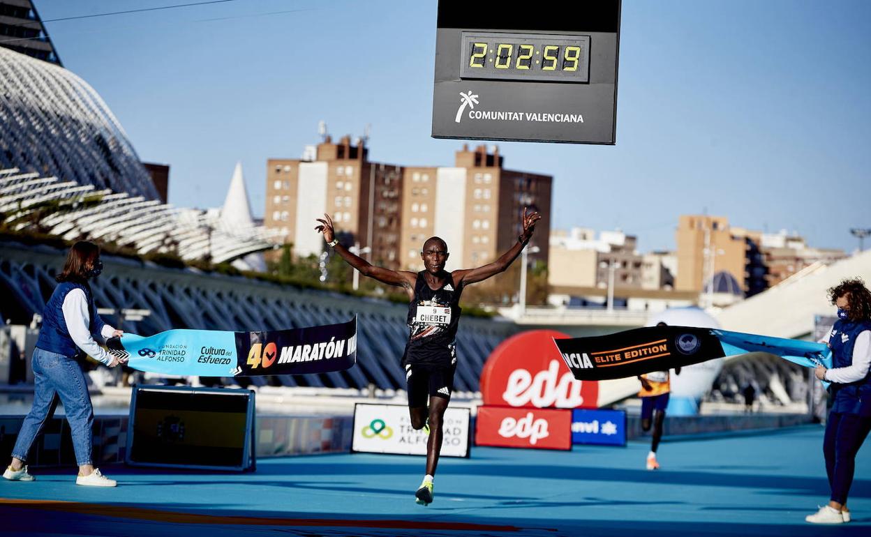 Chebet, vencedor de la última edición del Maratón Valencia Trinidad Alfonso EDP. 