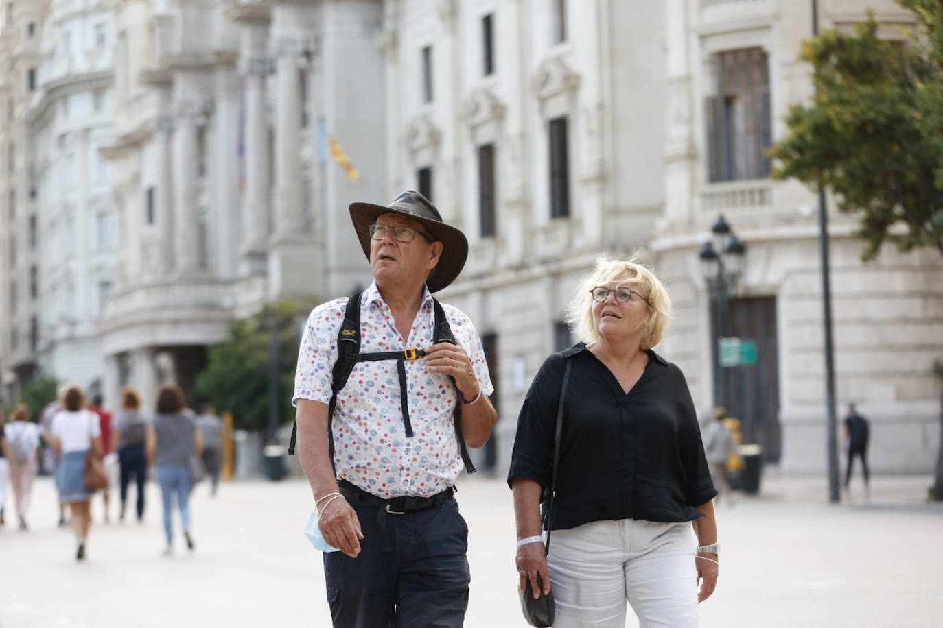 Turistas en el centro de Valencia.