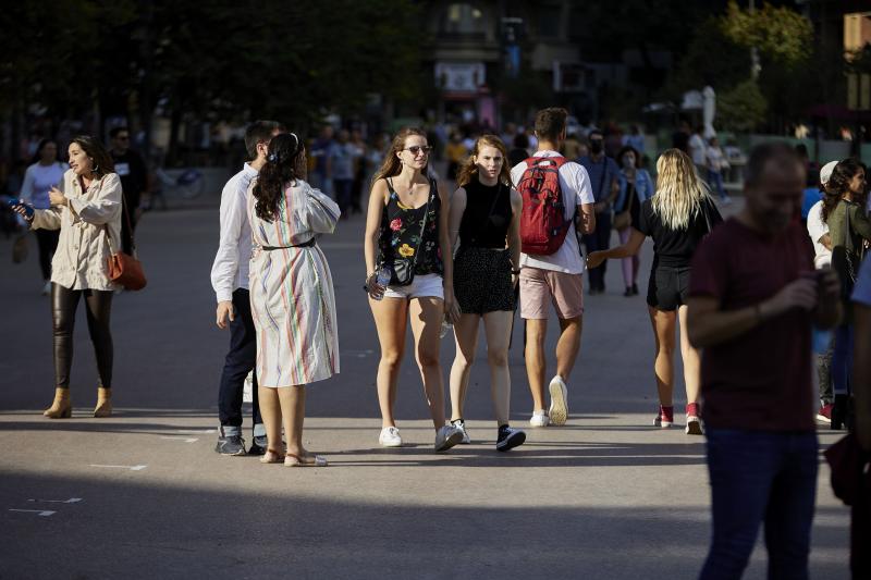 Turistas en el centro de Valencia.