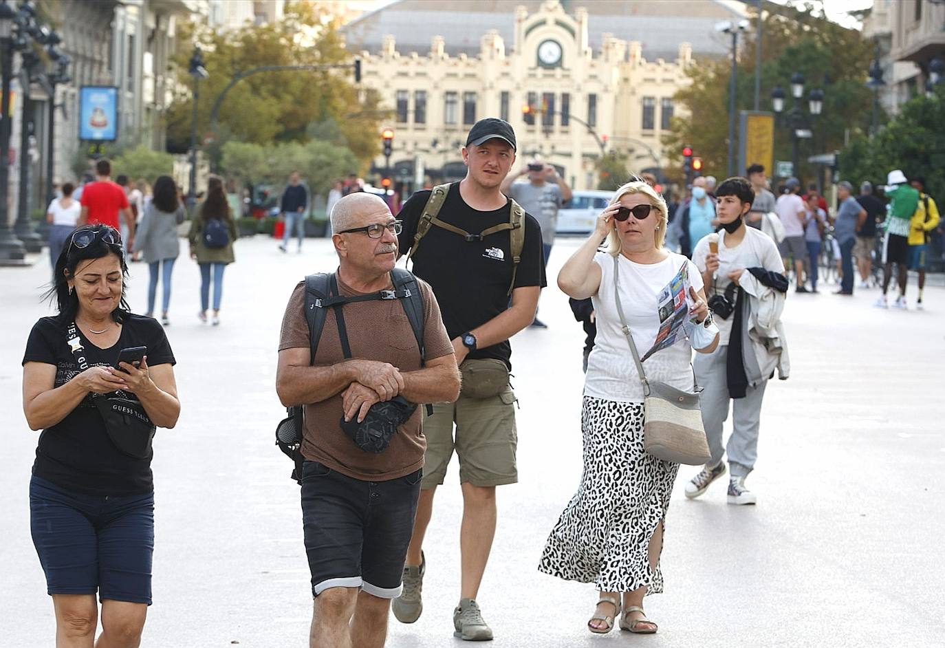 Turistas en el centro de Valencia.