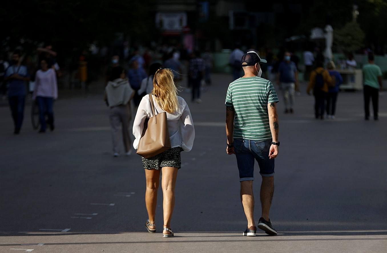 Turistas en el centro de Valencia.