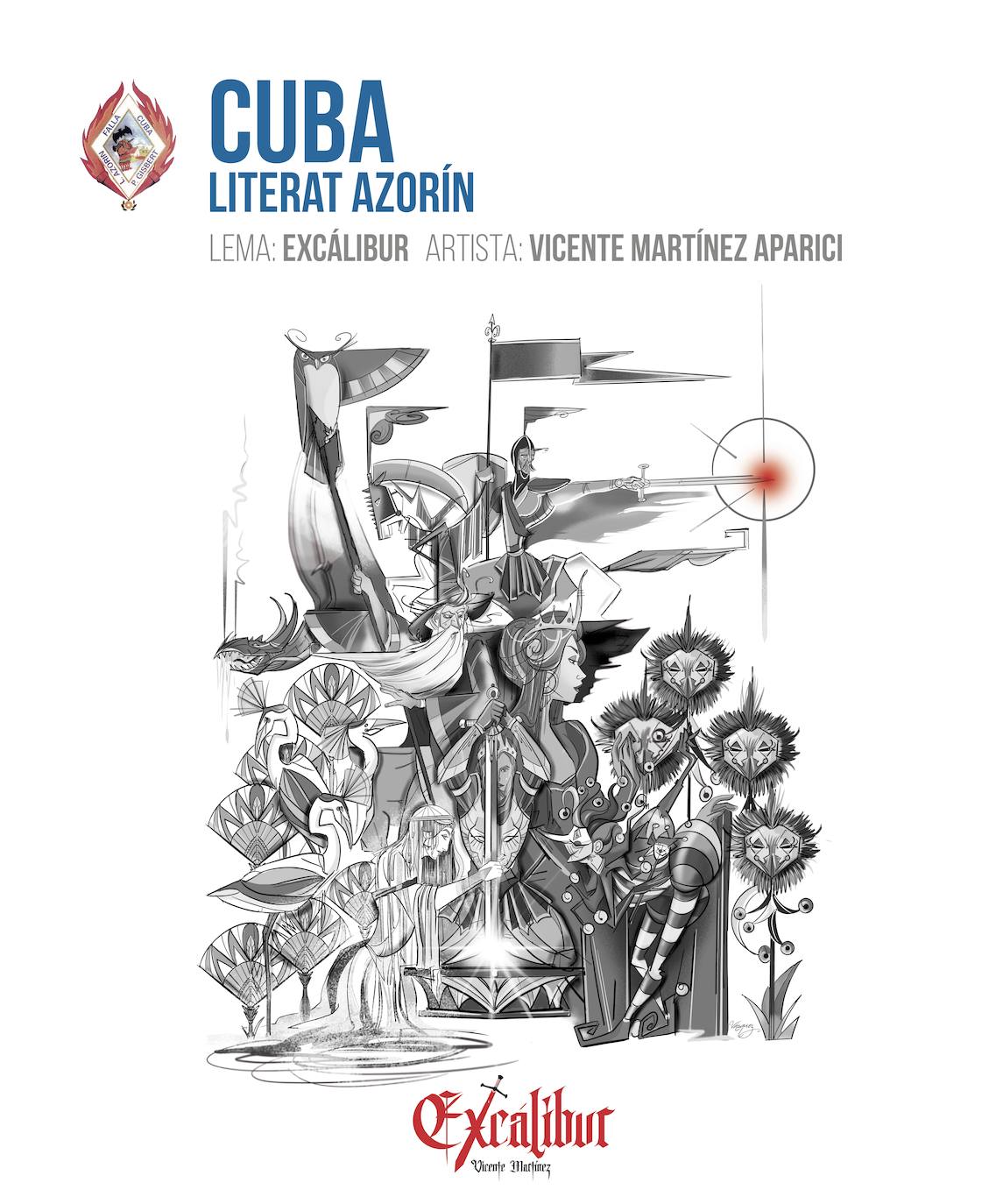 Falla Cuba-Literato Azorín. Artista: Vicente Martínez Aparici. Presupuesto: 225.000 euros