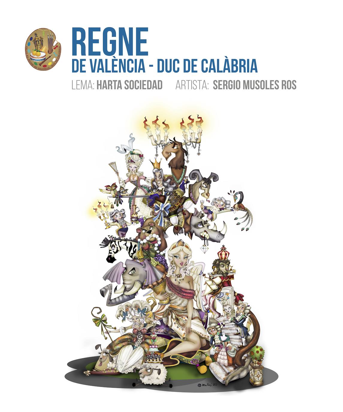 Falla Reino de Valencia-Duque de Calabria. Artista: Sergio Musoles. Presupuesto: 157.000 euros