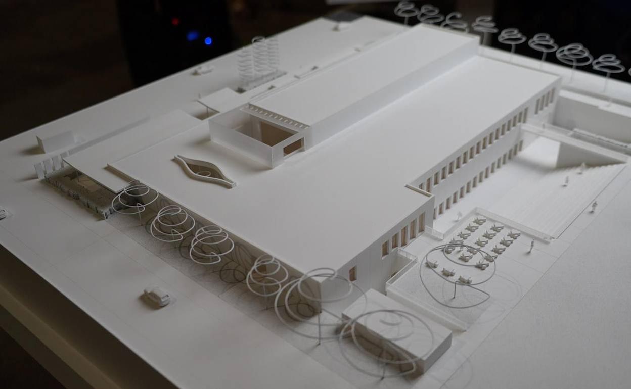 Maqueta de la futura Casa de la Cultura. 